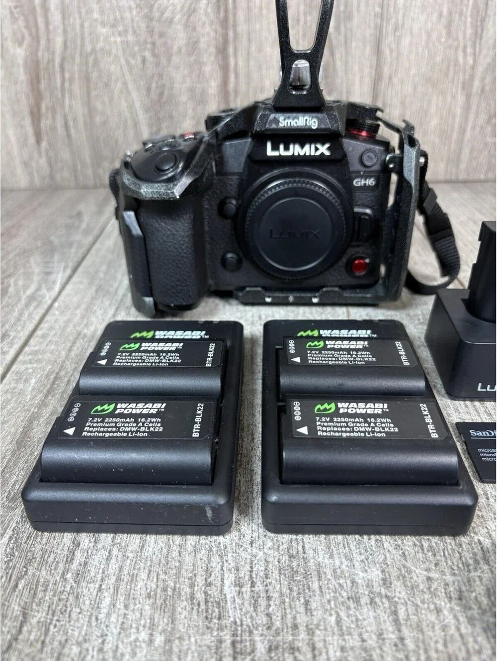 Panasonic Lumix GH6 25.2MP Mirrorless Camera Bundle SmallRig Cage 5 Batteries